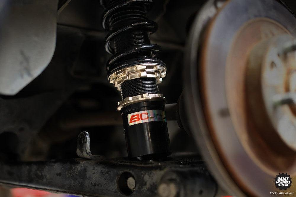 Performance coilover suspension installation and setup.